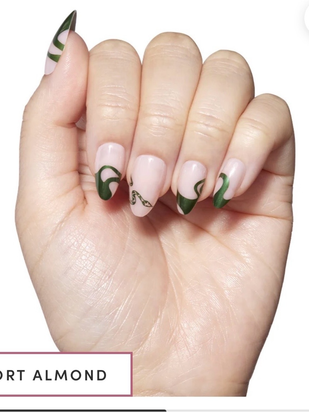 GLAMnetic x Harry Potter Short Almond Press-On Nails - Green Swirl - Picture 2 of 2